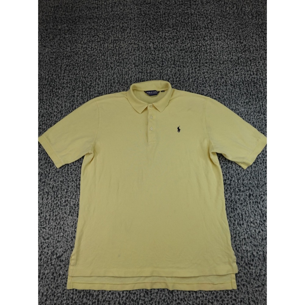 Polo Golf Ralph Lauren Polo Shirt Mens L Yellow Short Sleeve Cotton Pique Logo